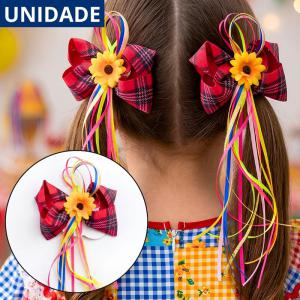 Laço Cabelo Festa Junina Xadrez Girassol Bico Pato Sortidos Caipira Infantil Adulto