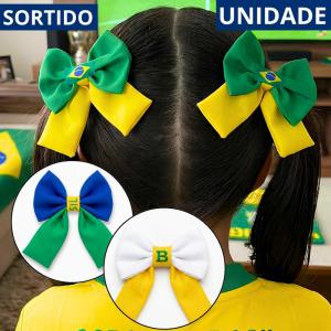 Laço Cabelo Brasil Grande Bico Pato Sortido Acessório Copa Bandeira
