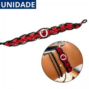 Pulseira Flamengo Trançada Unidade Torcedor Rubro-Negro Masculina Feminina Presente
