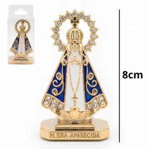 Imagem Nossa Senhora Aparecida Plástica 8Cm Fé Decoração Presente Devotos