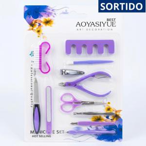 Kit Manicure e Pedicure 11 Peças Estojo Portátil Aço Inox Profissional