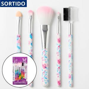 Kit Pincéis Maquiagem Pequeno Portátil 5 Peças Sortidas Profissional Essencial