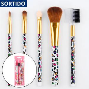 Kit Pincel Maquiagem Profissional Sortidos 5 Pcs Essenciais Pequeno