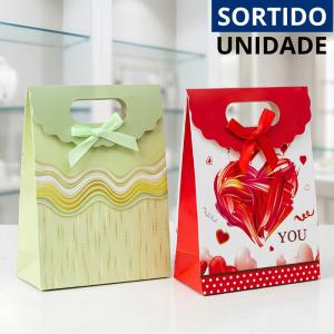 Sacola Presente Papel Pequena Alça 16X12X6Cm Estampas Sortidas Lembrancinha