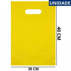 Sacola Plástica Boca de Palhaço Amarela 30X40Cm Unidade Embalagem Lojas