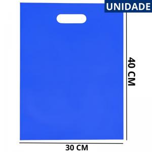 Sacola Plástica Boca de Palhaço Azul 30X40Cm Embalagem Resistente Unidade