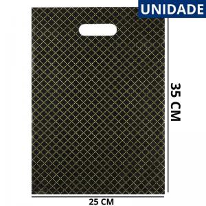 Sacola Plástica Boca de Palhaço 25X35Cm Estampada Preta Embalagem Loja Presente Prática