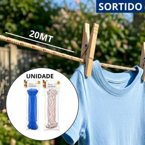 Corda Varal Trançada Nylon 20M Sortida Resistente Lavanderia Multiuso Forte