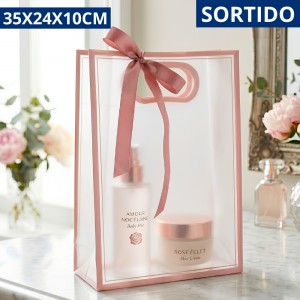 Sacola Presente Pvc Grande Alça Sortida 35X24X10Cm Dia Mães Festa