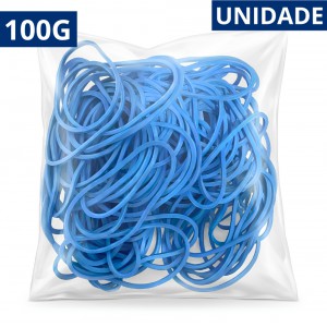 Elástico Borracha Azul N.18 100G Escritório Casa Organização Multiuso