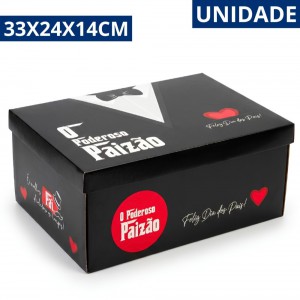 Caixa Presente Retangular o Poderoso Paizão Grande 33X24X14Cm com Tampa