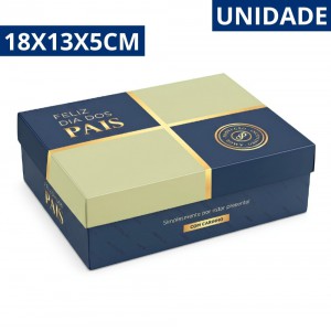 Caixa Presente Dia dos Pais Pai Presença Papelão Retangular Pequena 18X13X5Cm