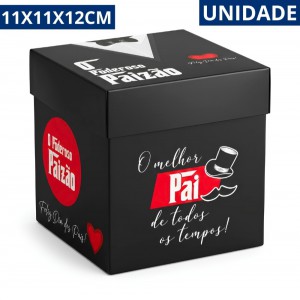 Caixa Presente Quadrada Papel Cartão Romântica Tampa Média 12X11X12Cm