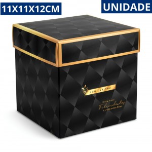 Caixa Presente Papelão Cubo Romântica 12Cm Estampa Premium Tampa