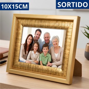 Porta Retrato Madeira Luxo 10X15 Horizontal Vertical Reto Sortido Suporte Gravata