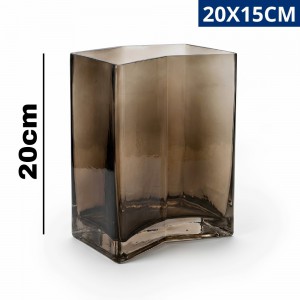 Vaso Vidro Flecha Marrom Decorativo Moderno 20X15Cm Sala Casa Escritório