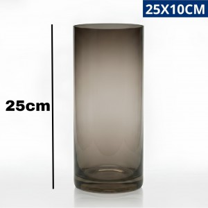 Vaso Vidro Tubo Preto Decorativo 25Cm Elegante Moderno Flores Luxo