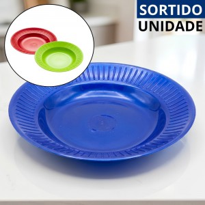 Prato Plástico Fundo Escolar Sortido Infantil Resistente Merenda Segura