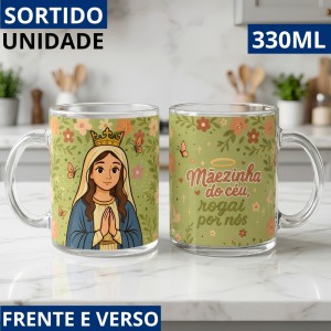 Caneca Vidro Mulher Sábia Religiosa 330Ml Frases Sortidas Fé Presente Devocional
