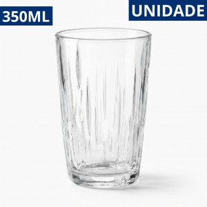 Copo Vidro Netuno Cristal Clear 350Ml Água Suco Elegante Moderno Unidade