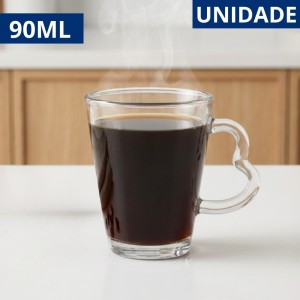 Xícara Café Vidro Lovegood Clear 90Ml Expresso Transparente Elegante Unidade