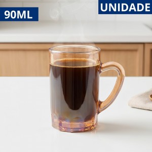 Xícara Café Vidro Âmbar Havana 90Ml Pequena Elegante Decoração Moderna