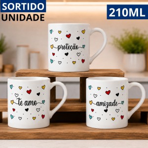 Caneca Cerâmica Glamour Luxo 210Ml Decoração Café Chá Presente Sortida