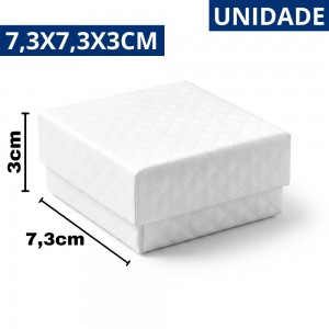 Caixa Presente Joias Rígida Branca 7X7Cm Papel Premium Embalagem Luxo