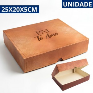 Caixa Papelão Retangular Estampa Pai Te Amo Presente 25X20X5Cm