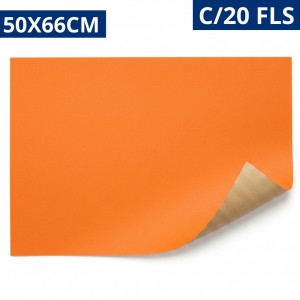 Papel Cartão Brilho Laranja 50X66Cm Kit 20 Folhas Artesanato Festa Escolar