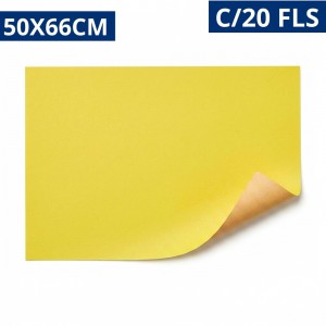Papel Cartão Brilho Amarelo 50X66Cm Pacote 20 Folhas Artesanato