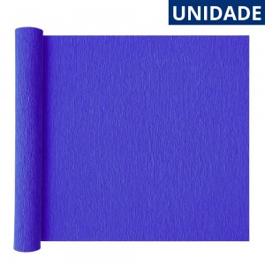 Papel Crepom Azul Royal 48Cm X 2M Decoração Festa Artesanato Premium
