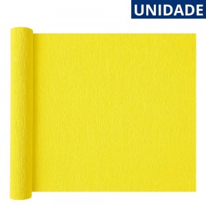 Papel Crepom Amarelo 48Cm X 2M Decoração Artesanato Festa Escolar