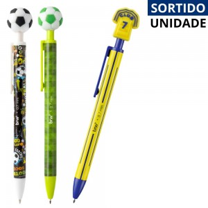 Lapiseira 0.7Mm Brw Divertida Futebol Soccer Escolar Sortida Colorida
