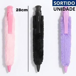 Caneta Esferográfica Brw Infinity Plush Divertida 1.0Mm Jumbo 28Cm Sortidas