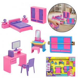 Kit Judy Home Quartinho 7 Peças Decoração Miniatura Infantil Completo