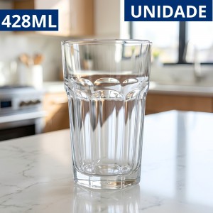 Copo Vidro Transparente Elegante Cocktail 428Ml para Drinks Bar Festa