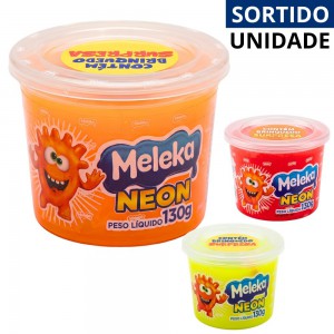 Geleca Slime Meleka Neon Cores Vibrantes Acrilex 180G Brinquedo Surpresa