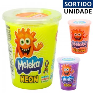 Slime Geleca Meleka Acrilex Neon 2Em1 Colorida Brinquedo Surpresa Infantil