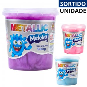 Kit Kimeleka Geleca Slime Cores Metálicas Acrilex Sortidas 500G Brinquedo