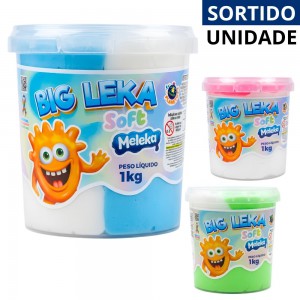 Geleca Slime Acrilex Big Leka Soft Colors 1Kg Kit Crianças