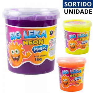 Geleca Slime Kimeleka Acrilex Neon Colors 1Kg Brinquedo Sensorial Crianças