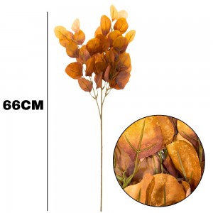 Haste Eucalipto Laranja Outonado Artificial Decorativa X3 66Cm Realista Casa