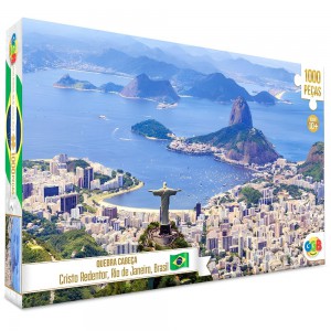 Quebra-Cabeça Cristo Redentor Rio 1000 Peças Desafio Decoração