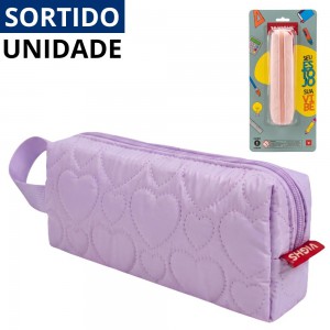 Estojo Escolar Fofo Tom Pastel Vighs Sortido Organizador Material 20Cm