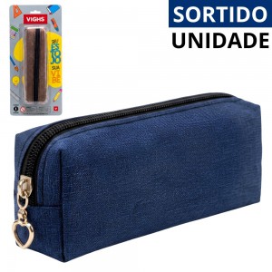 Estojo Escolar Vighs Personalizado Zíper Resistente 20Cm Sortido Colorido