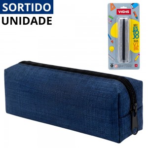 Estojo Escolar Vighs Sortido Grande 7X20X4Cm Material Volta Aulas