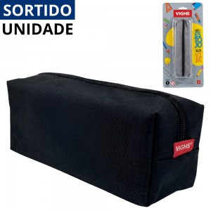 Estojo Escolar Vighs Sortidos Grande Organizador Poliéster 9X20X5Cm