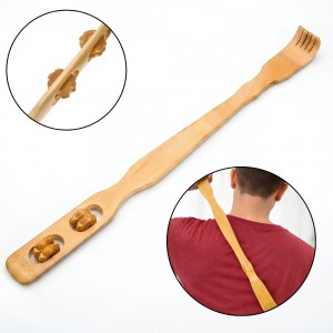 Cocador Massageador Costas Bambu Natural Alívio Coceira Relaxamento Muscular