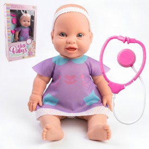 Boneca Milk Babys 1ª Consulta 36Cm Kit Médica Infantil Presente Meninas